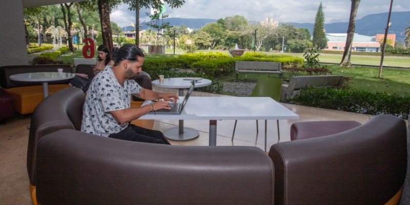 Zona de estudio en el sector Junín de la Universidad de Medellín.